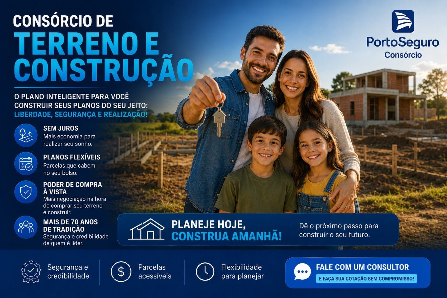 Consórcio de Terreno e Construção Pouso Seguro Consórcio para Terreno e Construção